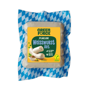 Kiełbaski białe na bazie groszku zielonego 200g GREENFORCE