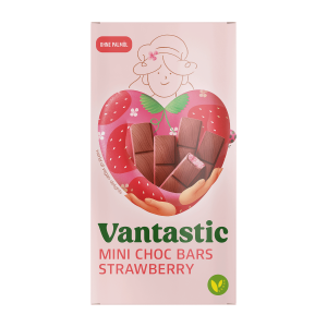 MINI CHOC STRAWBERRY batoniki czekoladowe z nadzieniem truskawkowym, Vantastic , 100g 