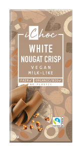 CZEKOLADA NUGATOWA Z KROKANTEM Z ORZECHÓW LASKOWYCH FAIR TRADE BIO 80 g - ICHOC (VIVAN
