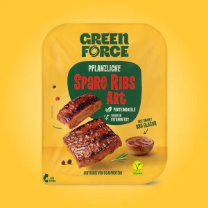 Żeberka roślinne  z wędzoną glazurą BBQ GREENFORCE 190g